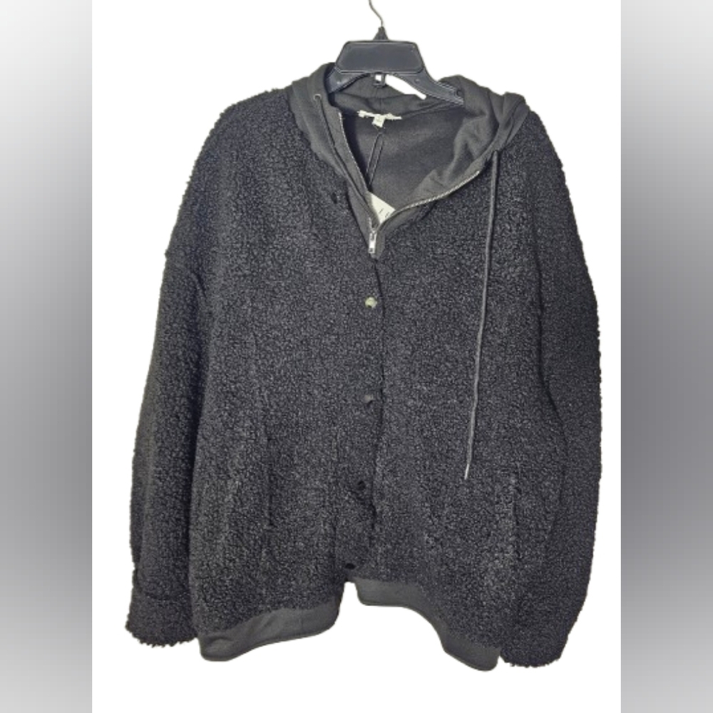 LBLC The Label Cozy Black Sherpa Oversized Jacket Women's Size Large NWT
